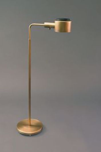 Picture of ANTIQUE BRASS PHARMACY LAMP WITH ROUND BASE & G SHADE