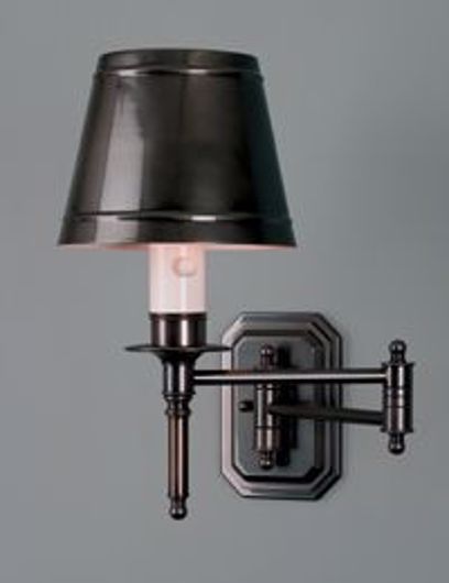 Picture of  LACQUERED GUNMETAL ISABELLE SWING ARM WALL LAMP WITH M1 SHADE