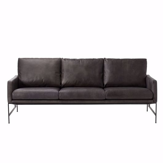 Picture of VANESSA 3 SEATER SOFA - DESTROYED BLACK LEATHER