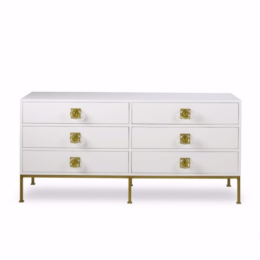 Picture of FORMAL DRESSER - 6 DRAWER / WHITE LACQUER