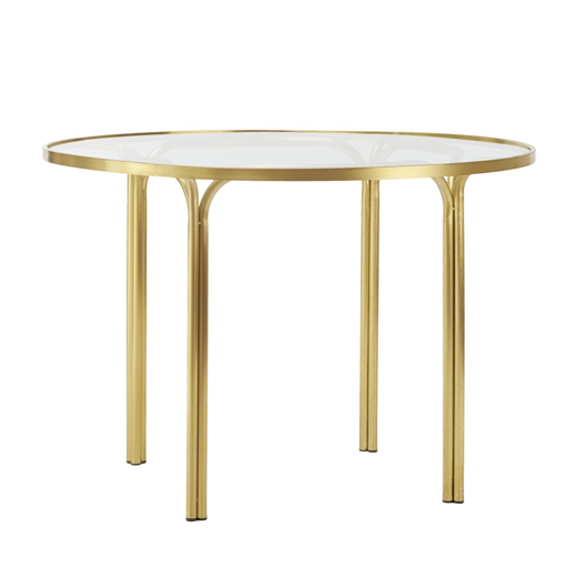 Picture of KANTAN BRASS 42" ROUND DINING TABLE, GLASS TOP