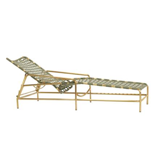 Picture of KANTAN BRASS ADJUSTABLE CHAISE, SUNCLOTH STRAP