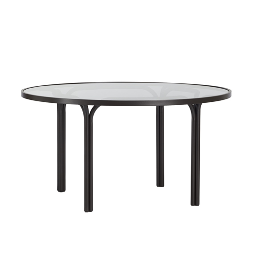 Picture of KANTAN ALUMINUM 42" ROUND CHAT TABLE, GLASS TOP