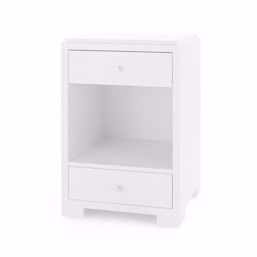 Picture of FEDOR 2-DRAWER SIDE TABLE, WHITE GRASSCLOTH