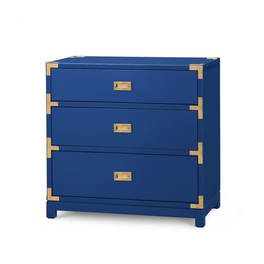 Picture of VICTORIA 3-DRAWER SIDE TABLE, NAVY BLUE