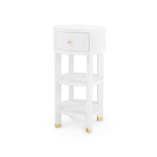 Picture of CLAUDETTE 1-DRAWER ROUND SIDE TABLE, WHITE