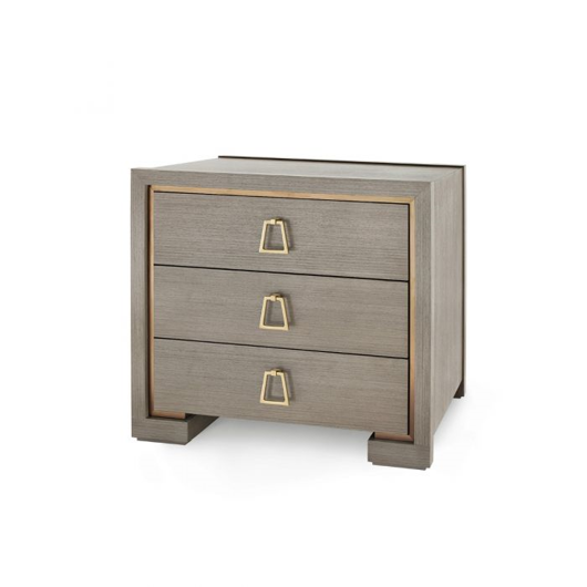 Picture of BLAKE 3-DRAWER SIDE TABLE, TAUPE GRAY