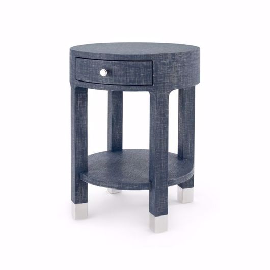 Picture of DAKOTA 1-DRAWER ROUND SIDE TABLE, NAVY BLUE