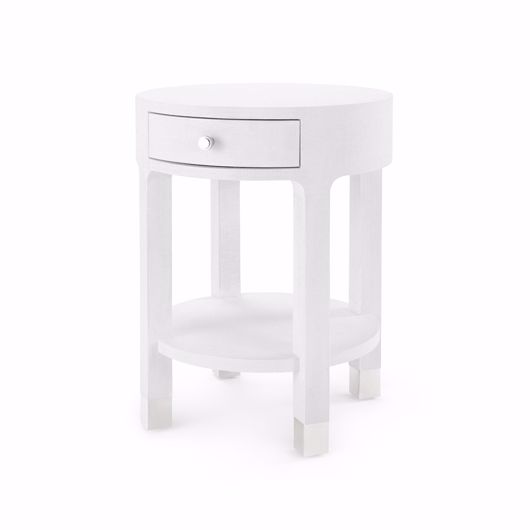 Picture of DAKOTA 1-DRAWER ROUND SIDE TABLE, WHITE