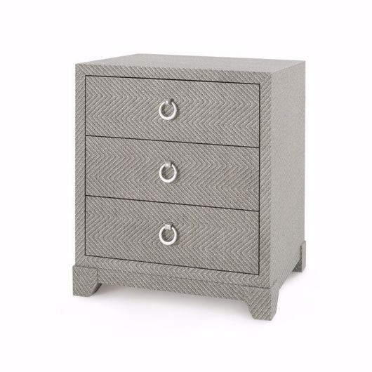 Picture of BRITTANY 3-DRAWER SIDE TABLE, GRAY TWEED