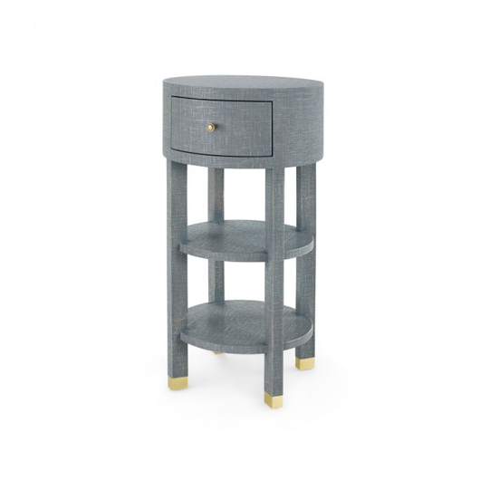 Picture of CLAUDETTE 1-DRAWER ROUND SIDE TABLE, GRAY
