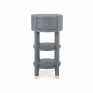 Picture of CLAUDETTE 1-DRAWER ROUND SIDE TABLE, GRAY