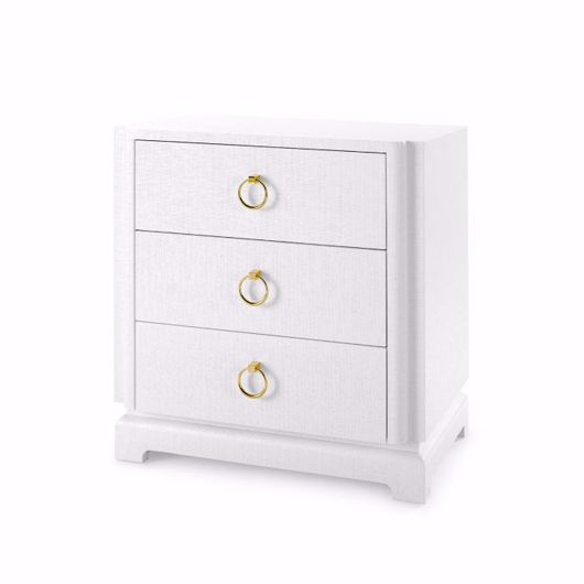 Picture of PAVEL 3-DRAWER SIDE TABLE, WHITE