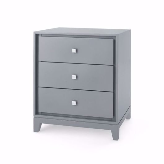 Picture of BERGAMO 3-DRAWER SIDE TABLE, GRAY