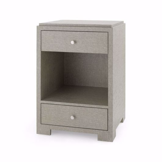 Picture of FEDOR 2-DRAWER SIDE TABLE, MOSS GRAY TWEED
