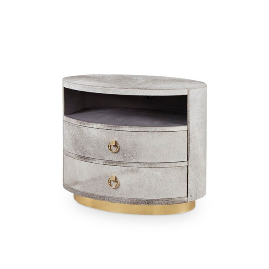 Picture of JULIUS 2-DRAWER SIDE TABLE, GRAY