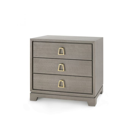 Picture of STANFORD 3-DRAWER SIDE TABLE, TAUPE GRAY