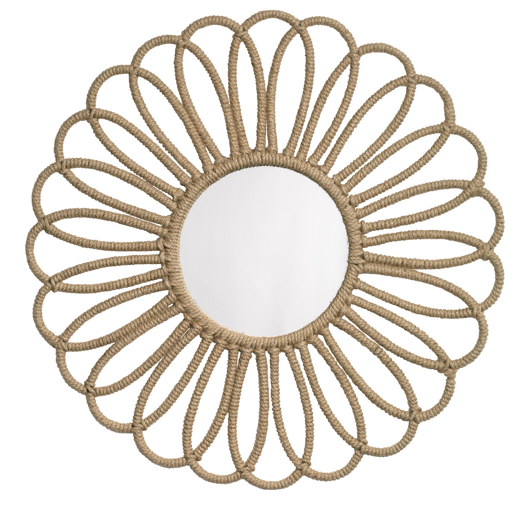 Picture of JUTE FLOWER MIRROR -ST.