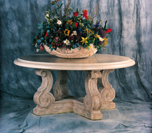 Picture of VOLUTE CROSS LYRE TABLE BASE