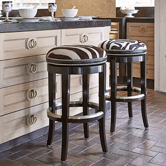 Picture of ZEBRANO SWIVEL BARSTOOL - BACKLESS