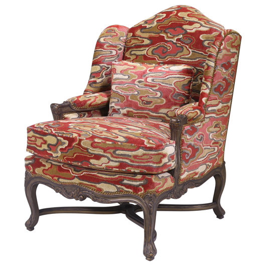 Picture of LARGE LOUIS XV STYLE WING BACK LOUNGE CHAIR