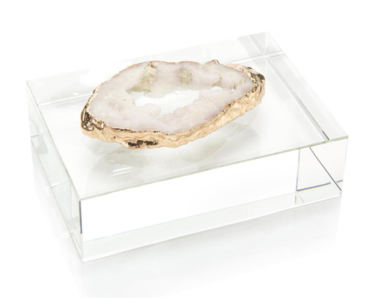Picture of WHITE GEODE ON CRYSTAL