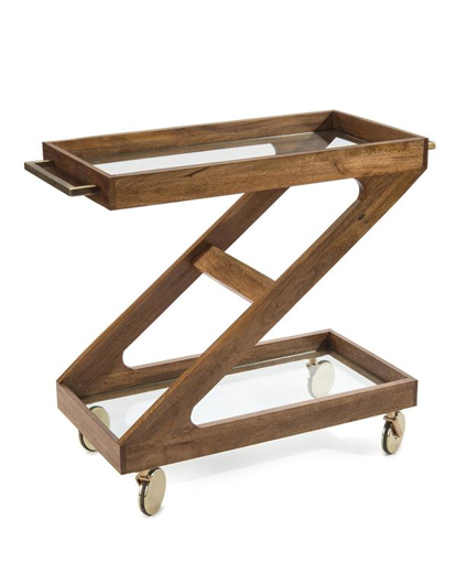 Picture of ROLLING WOOD BAR CART