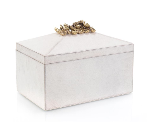 Picture of FLOWER-EMBELLISHED WHITE BOX