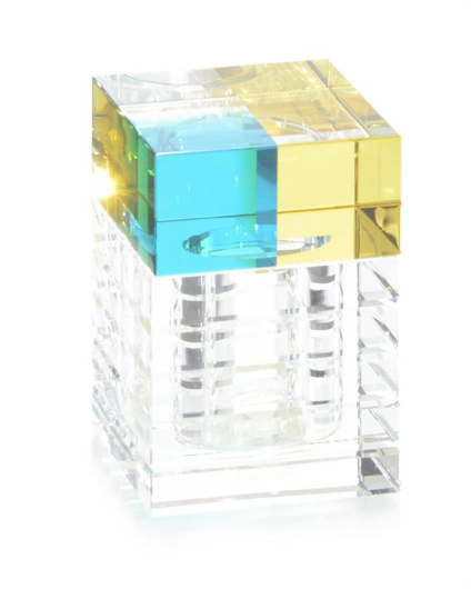 Picture of AQUA AND YELLOW CRYSTAL BOX