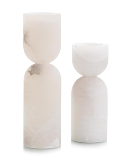 Picture of SET OF TWO ALABASTER CANDLEHOLDERS