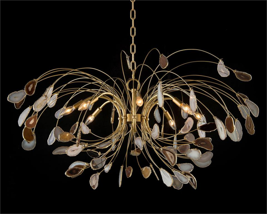 Picture of AGATE AND BRASS EIGHT-LIGHT CHANDELIER