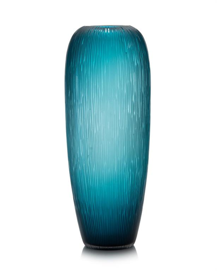 Picture of CARVED TEAL GLASS VASE