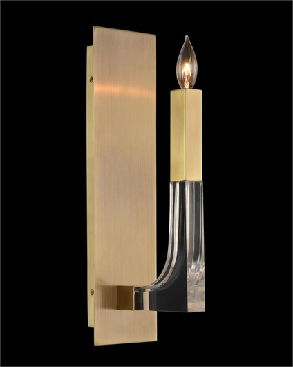 Picture of ACRYLIC AND BRASS SINGLE-LIGHT WALL SCONCE