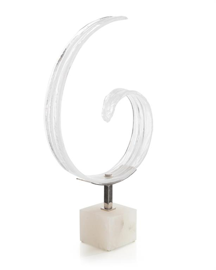 Picture of CLEAR AND WHITE GLASS CURL I