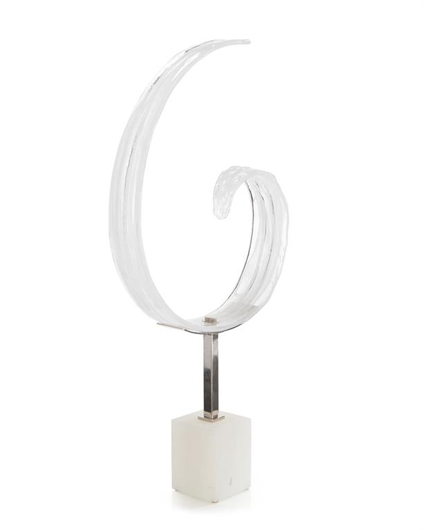Picture of CLEAR AND WHITE GLASS CURL II