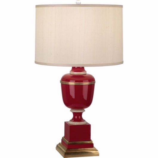 Picture of TOLE TABLE LAMP - RED