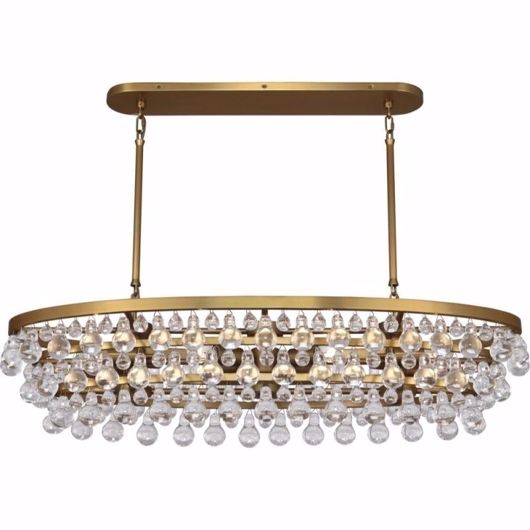 Picture of CLEAR ICE--OVAL LARGE CHANDELIER - ANTIQUE BRASS