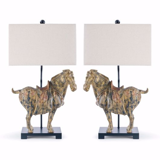 Picture of DYNASTY HORSE TABLE LAMPS PAIR