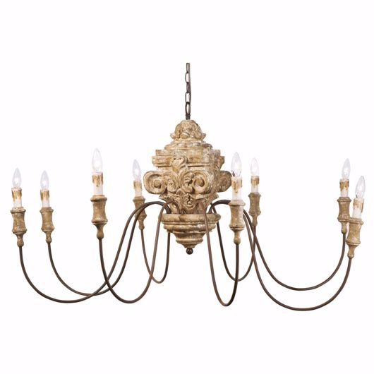 Picture of WOOD CARVED CHANDELIER