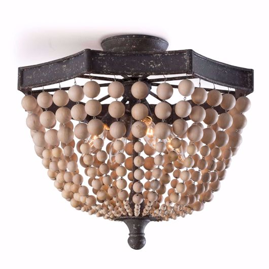 Picture of WOOD BEADED SEMI FLUSH MOUNT
