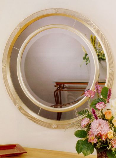 Picture of CONTEMPORARY ROUND WITH MIRROR PANEL AND ROSETTES
