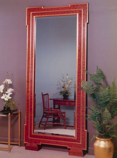 Picture of CONTEMPORARY 7" WIDE MIRROR WITH KEY CORNERS WITH VENEER PANELS
