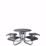 Picture of 42" ROUND PICNIC TABLE WITH 5 SEATS, SQUARE PATTERN
