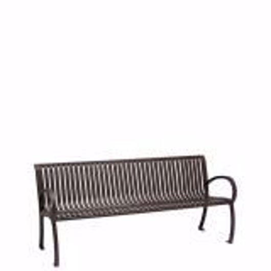 Picture of DISTRICT 6' BENCH WITH BACK AND ARMS, VERTICAL SLAT