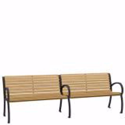 Picture of DISTRICT 8' BENCH WITH BACK AND ARMS, FAUX WOOD SLAT