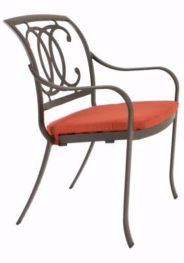 Picture of PALLADIAN CAST STACKING DINING CHAIR WITH SEAT PAD - DOUBLE-C BACK