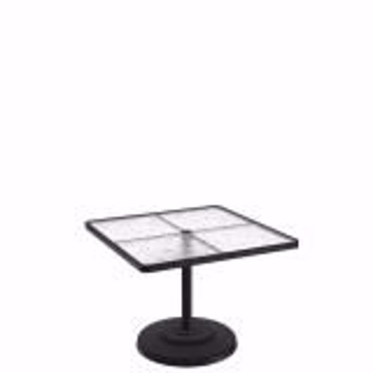Picture of ACRYLIC 36" SQUARE KD PEDESTAL DINING UMBRELLA TABLE