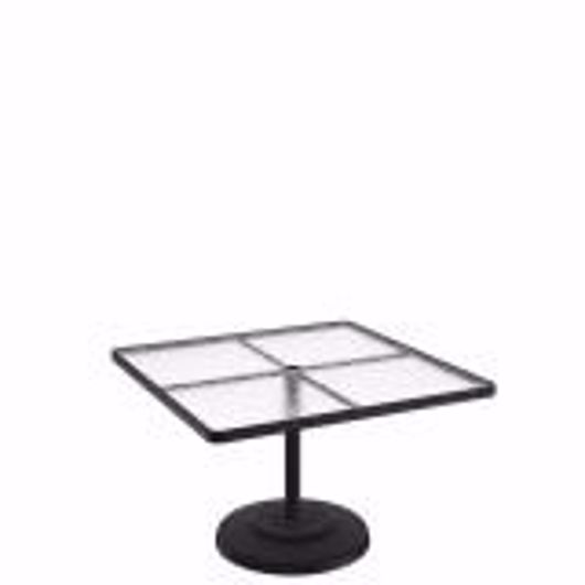 Picture of ACRYLIC 42" SQUARE KD PEDESTAL DINING UMBRELLA TABLE