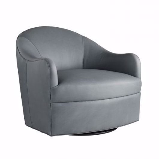 Picture of DELFINO CHAIR ANCHOR GREY LEATHER SWIVEL