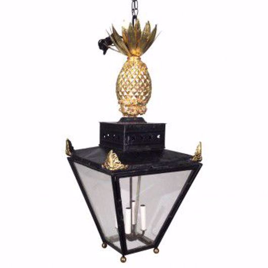 Picture of ENGLISH HANGING STREET LANTERN WITH PINEAPPLE